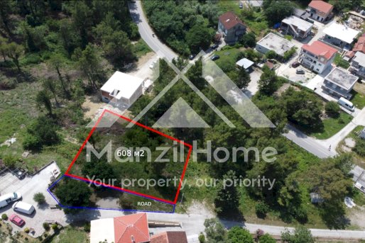 A plot of 608m2 for sale, with idea project - Tivat