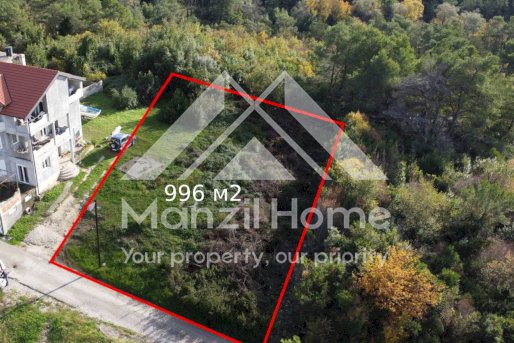 A plot of 996m2 for sale, with idea project - Tivat